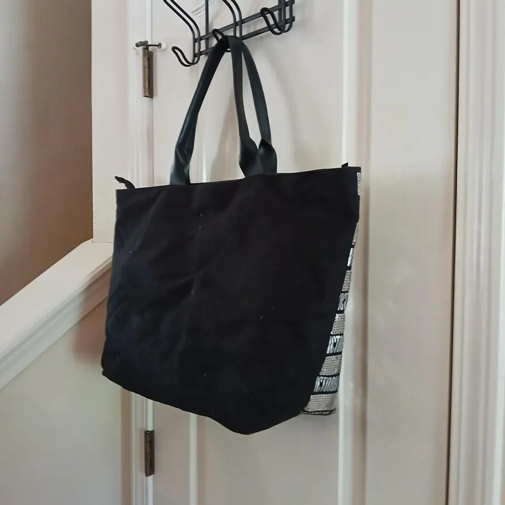 Limited Edition Y2K Mcbling Victoria's Secret Black & Silver Sequin Tote Bag